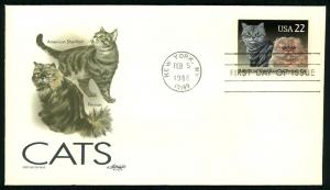 #2332 - 2335  Domestic Cats SET of 4 - Artmaster Cachet