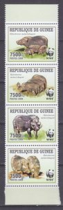 2009 Guinea 6714-6717strip WWF / Fauna 10,00 €