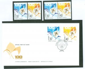 Cyprus #1073-1074/1074a Mint (NH) Single (Complete Set) (First Day Cover)