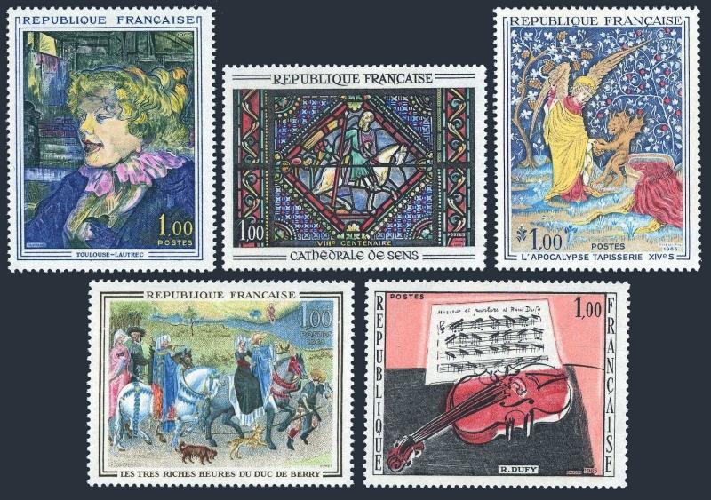 France 1113-1117,MNH. Paintings 1965.Toulouse-Lautrec,Cathedral of Sens,Hermant,