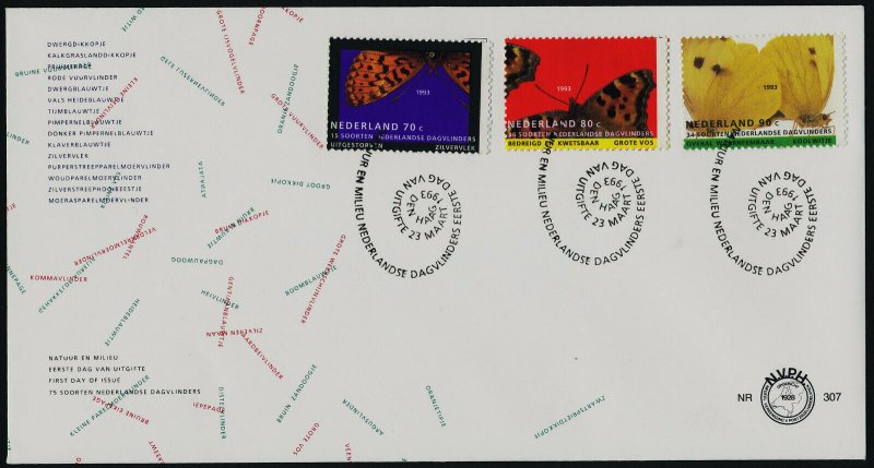 Netherlands 830-2 on FDC - Butterflies