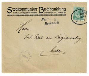 South West Africa 1919 Windhoek (altered railway) cancel on local unsealed cover