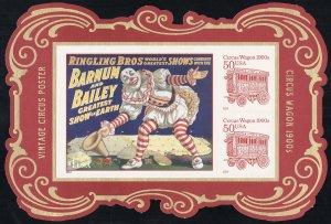 US Stamps # 4905c MNH XF Circus Souvenir Sheet Cut To Shape