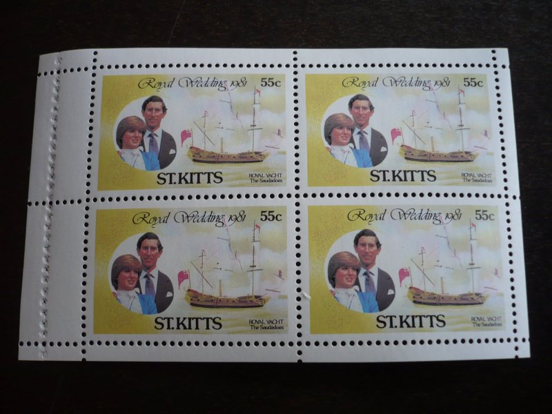 Stamps - St. Kitts - Scott# 75 - Mint Never Hinged Block of 4 Stamps