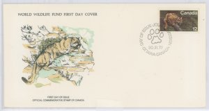 Canada 732 1977 Cougar. Animals. Fauna. U/A World Wildlife Fund FDC.