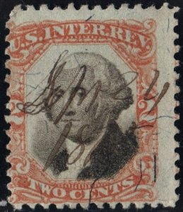 R135 2¢ Third Issue Documentary Stamp (1871) Used