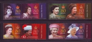 Alderney Sc 269-72 2006 80th birthday QE II stamp set mint NH