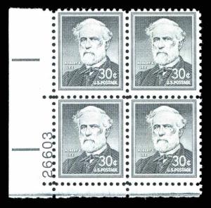 30c Robert E. Lee Confederate General Plate Block #1049 MNH 26603  (r10)