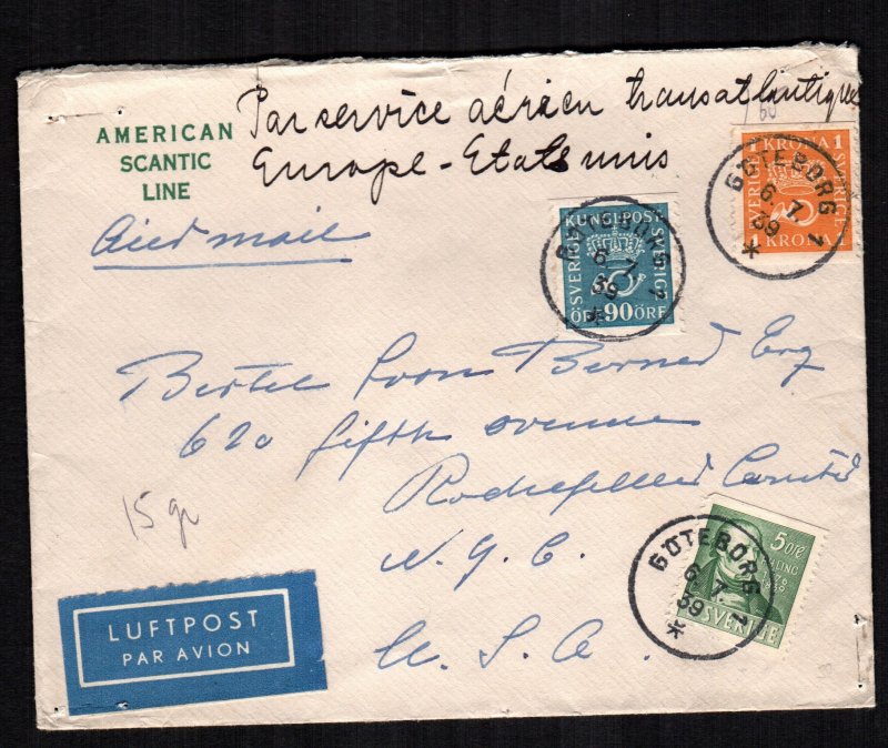 Sweden  167 - 168 318a cover to USA