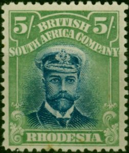 Rhodesia 1913 5s Deep Blue & Yellow-Green SG238 Fine MNH