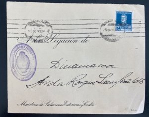 1933 Buenos Aires Argentina Foreign Affairs Official Cover To Denmark legation