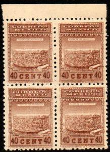 MEXICO 798, 40c 1934 Definitive Issue Blk of 4 MNH (229)
