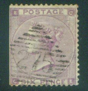 Great Britain Scott 45, Victoria  CV$85 1865