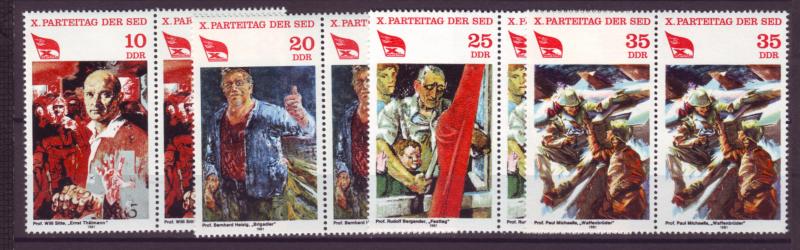 J20557 Jlstamps 1981 germany ddr set pairs mnh #2172-5 communist party