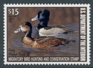 US Stamp #RW74 MNH - GLORIOUS Pair of Ring-Necked Ducks on the Water