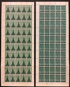 ICELAND #306-7, Complete Tree set in Sheets of 50, NH, VF, Scott $25.00