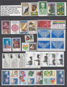 US 1987 Commemorative Year Set with 40 Stamps MNH