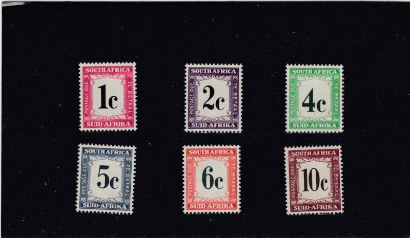 SOUTH AFRICA  # J46-J51  MNH  VARcts   POSTAGE DUE  CAT VALUE $21