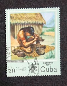 Cuba Sc# 2776 EARLY CIVILIZATION natives Indians 20c  1985 used cto