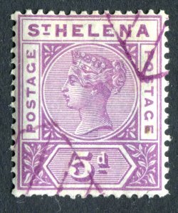 St Helena 1890 QV. 5d mauve. Used. Remainder cancel. SG51.