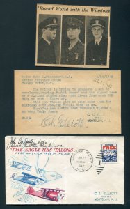 1942 WW2 Patriotic Cherry Point, NC - Tied Military Free Frank Label -Enclosures