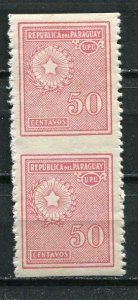 Paraguay 1927-38 UPU Pair Sc 285 MNH ERROR Missing Horizontal  Perf RARE 5940