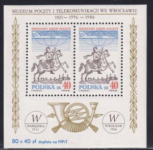 Poland 1986 Sc 2759a World Post Day Stamp SS MNH