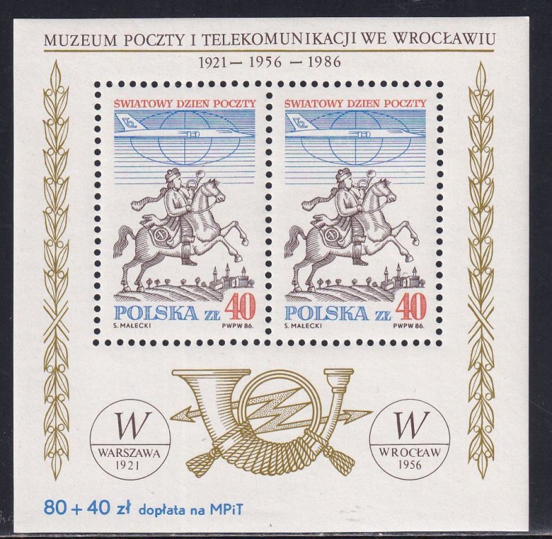 Poland 1986 Sc 2759a World Post Day Stamp SS MNH