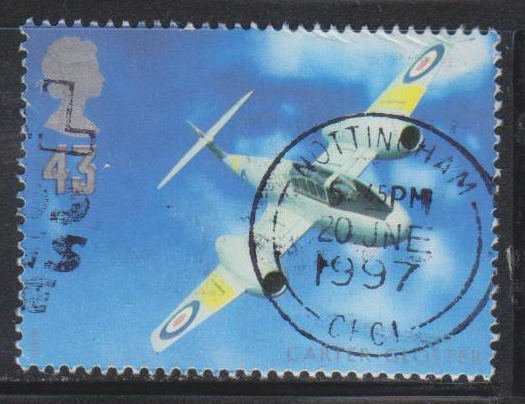 Great Britain,  43p Gloster Meteor (SC# 1761) Used