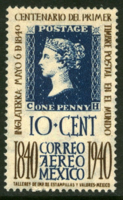 MEXICO C104, 10¢ PENNY BLACK CENTENNIAL. UNUSED, H OG. F-VF.