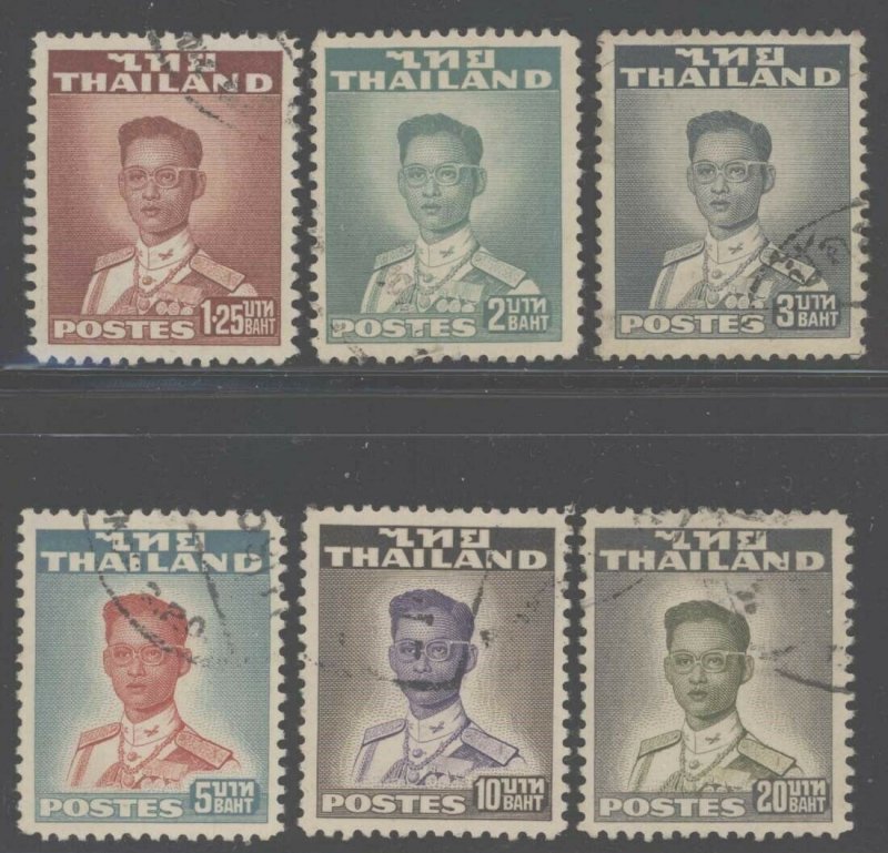 Thailand 1951 King Bhumibol Adulyadej set Sc# 283-95 used