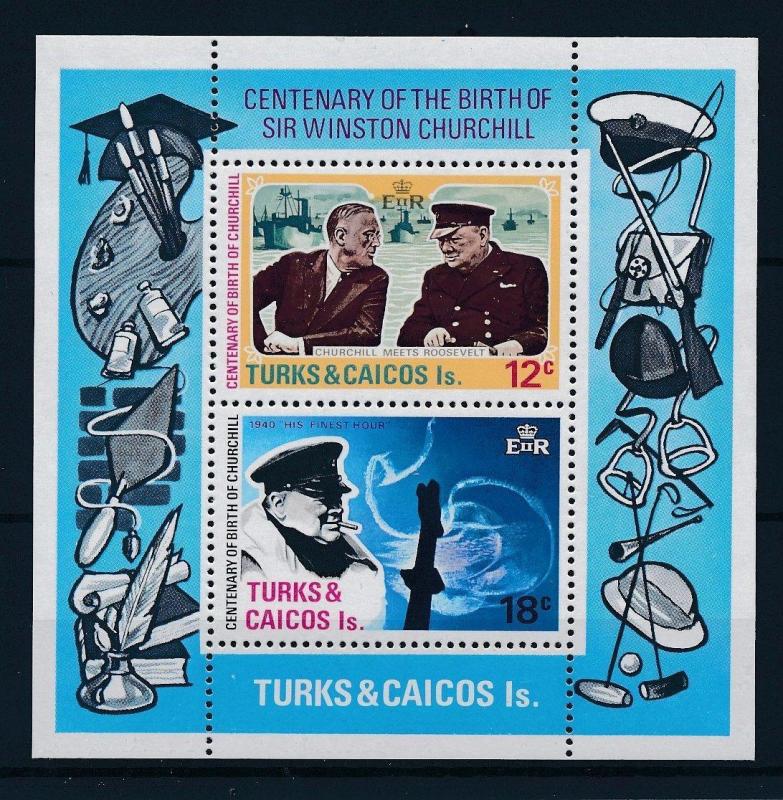 [35442] Turks & Caicos Islands 1974 Centenary Winston Churchill S/S MNH