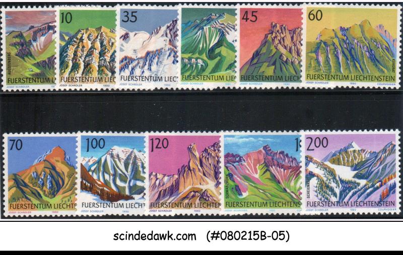 LIECHTENSTEIN - 1990-93 MOUNTAINS SCOTT#930-941 - 11V - MINT NH