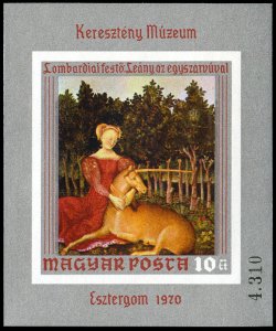 Hungary #2060 Cat$20, 1970 Paintings from the Christian Museum in Esztergom, ...
