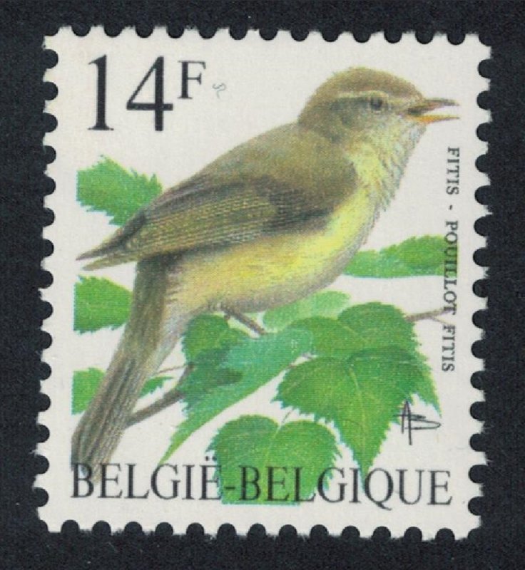 Belgium Willow warbler Bird Buzin 'Pouillot Fitis' 14f Fluor paper 1995 MNH