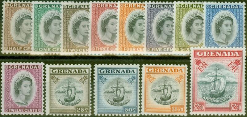 Grenada 1953-59 set of 13 SG192-204 Fine Mtd Mint