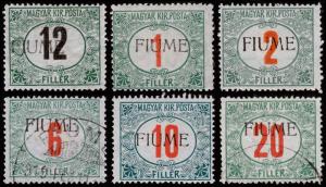 Fiume Scott J2, J4-J5, J7-J8, J11 Forged Overprints (1918) Mint/Used H F-VF B