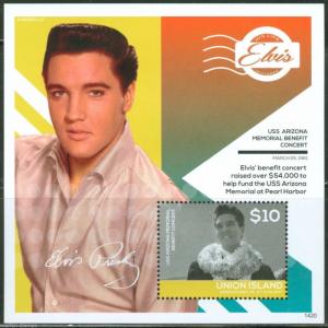 UNION ISLAND 2014 ELVIS PRESLEY USS ARIZONA MEMORIAL BENEFIT CONCERT S/S MINT NH