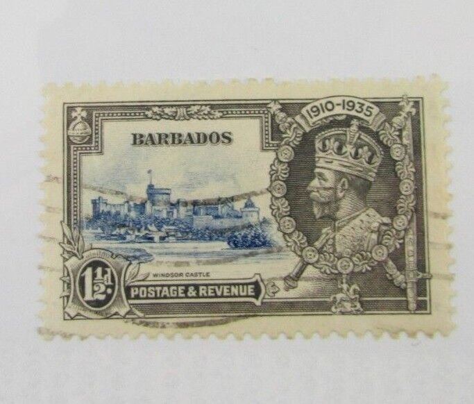 Barbados Scott #187 Windsor Castle 1½d  Θ used, very fine + 102 card, superfleas
