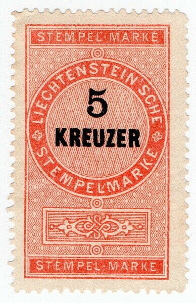 (I.B) Liechtenstein Revenue : Stempelmarke 5kr