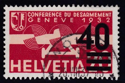 Switzerland 1937  Airmail 40c on 20c Surcharge Overprint  VF/Used