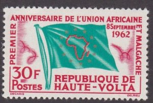 Upper Volta # 106, Flag - African & Malagasy Union, NH, 1/2  Cat.