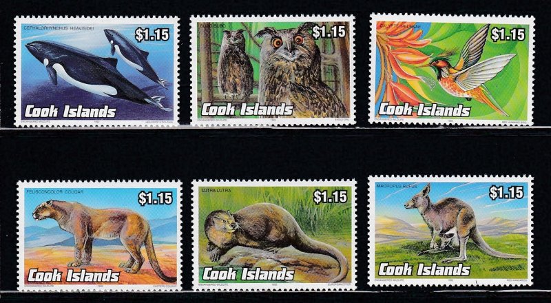 Cook Islands # 1101-1106, Endangered Species, Mint NH, 1/2 Cat.