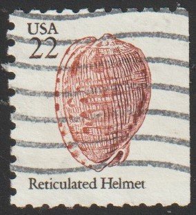 SC# 2118 - (22c) - Seashell, Reticulated Helmet, used single