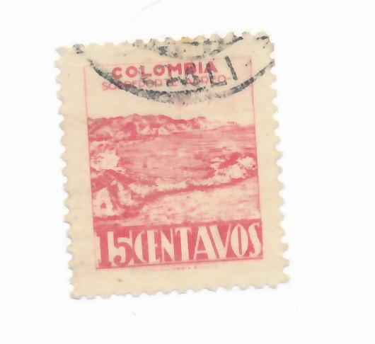 Colombia 1945 - Scott C136 used - 15c, Bay of Santa Maria