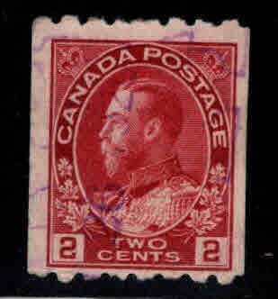 Canada Scott 124 Used perf 8 horizontal coil 1913, cv $100