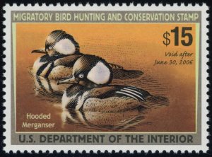 SCOTT #RW72 2005 Hooded Merganser Mint NH SCV $25 (51418)