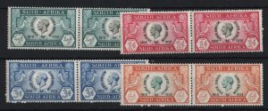 South Africa 1935 Silver Jubilee set fine mint horiz pairs