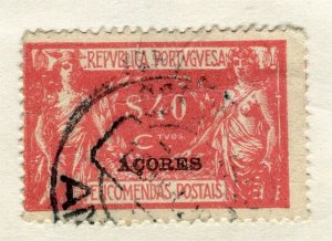 PORTUGAL AZORES; 1920s early Postage Due issue used hinged 40c. value