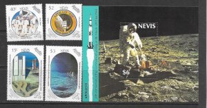 Nevis 586-90 MNH Space cpl. set, vf.   2022 CV $7.50